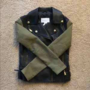 BCBGeneration mixed media military moto jacket